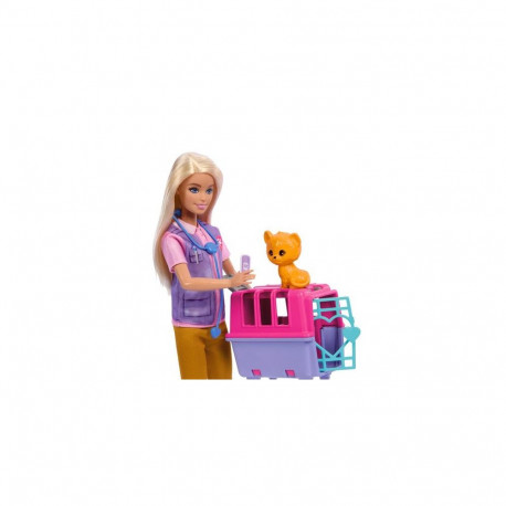 Barbie Animal Rescue &amp; Recovery Playset with Blonde Doll, 2 Animal Figures &amp; Accesso