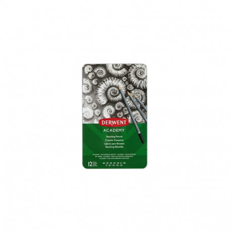 Derwent Academy charcoal pencil 12 pc(s) Grey