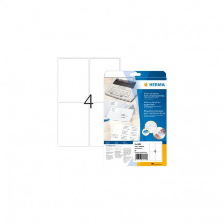 HERMA Address labels for typewriters A4 102x148 mm paper matt round corners 80 pcs.