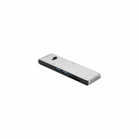 Deltaco USBC-HDMI21 laptop dock/port replicator Wireless Black, Silver