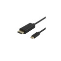 Deltaco USBC-DP200 video cable adapter 2 m USB Type-C DisplayPort Black