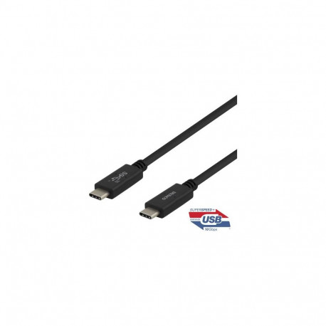 Deltaco USBC-1402M USB cable USB 3.2 Gen 2 (3.1 Gen 2) 1 m Black