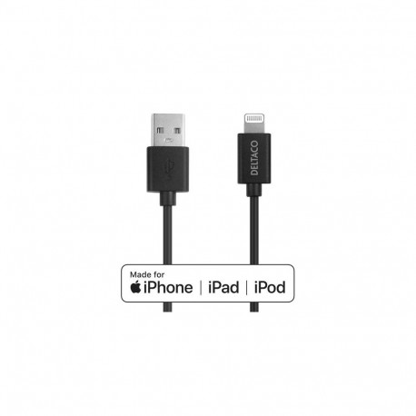 Deltaco IPLH-411 lightning cable 1 m Black