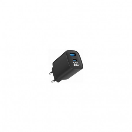 Charger Gembird USB Type-C + USB Type-A LCD Black