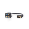 Gembird passiivne DVI-I isane dual VGA emane adapter/jagaja 0,3 m must
