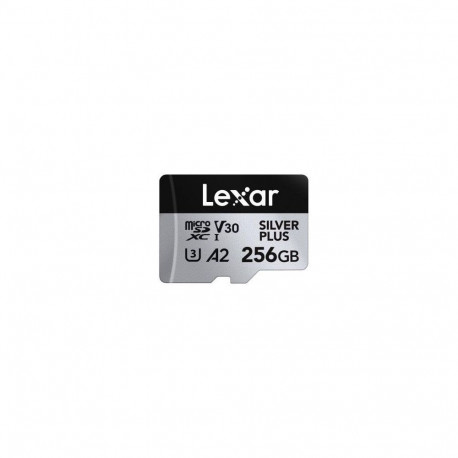 Lexar Professional Silver Plus MicroSDXC Card 256 GB Class 10 UHS-I/U3 A2 V30 (LMSSIPL256G-BNANG)