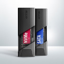 AXAGON USB-C 10Gbps - M.2 NVMe and SATA SSD THIN SCREWLESS box | EEM2-GTS2