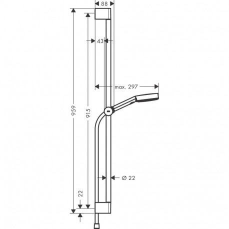 Hand shower set Hansgrohe Pulsify Select S 05 3jet Relaxation, 24170000, chrome