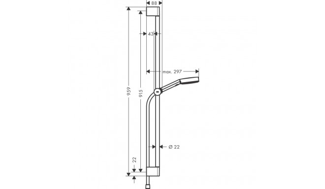 Hansgrohe Pulsify Select S 05 3jet Relaxation, 24170000, kroom käsidušikomplekt