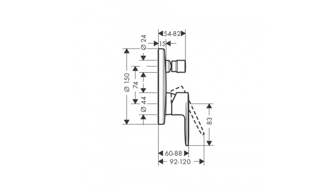 Hansgrohe Vernis Blend 71466000 peidetud segisti, kroom