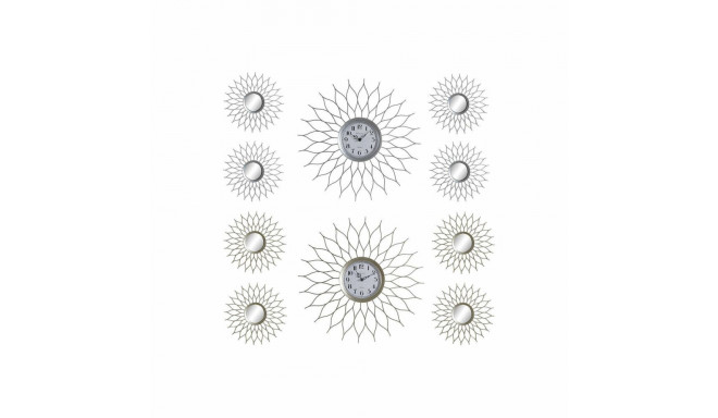 Wall Clock DKD Home Decor Champagne Silver polypropylene Mirror 50 x 4 x 50 cm 5 Pieces (2 Units)