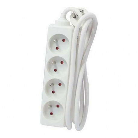 4-socket plugboard without power switch Chacon White 230 V