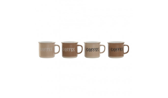 4 Piece Mug Set Home ESPRIT Brown Stoneware 285 ml 9 x 7 x 8 cm