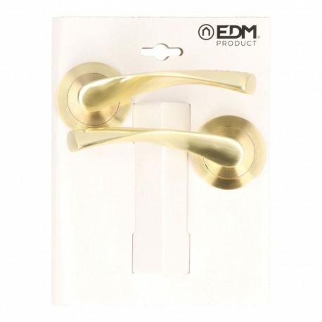 Handle set EDM 86031 707 Aluminium Ø 6,5 x 12 cm Brass Golden