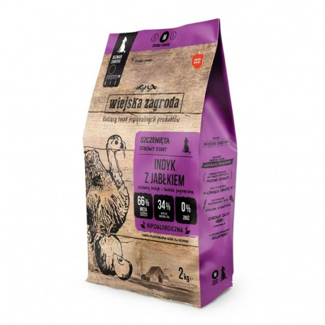 Sööt WIEJSKA ZAGRODA Turkey with apple M Puppy Türgi 9 kg