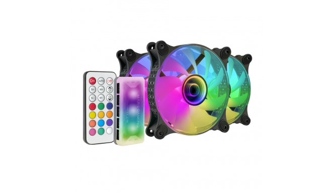 Mars Gaming MF-3DKIT Infinity Mirror ARGB 120mm Remote Control Computer Cooler Kit