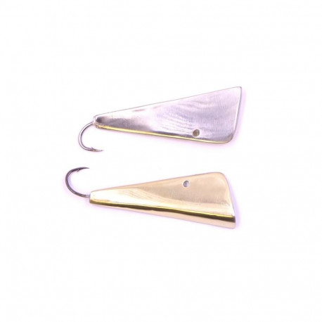 Handicraft ice lure Parnu axe gold/silver