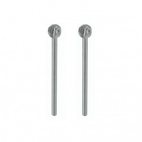 Tungsten vanadium milling bits, 2 pcs., ball-shaped, 6 mm
