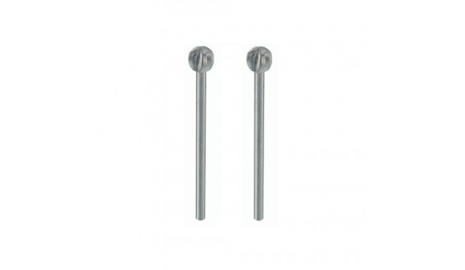 Tungsten vanadium milling bits, 2 pcs., ball-shaped, 6 mm