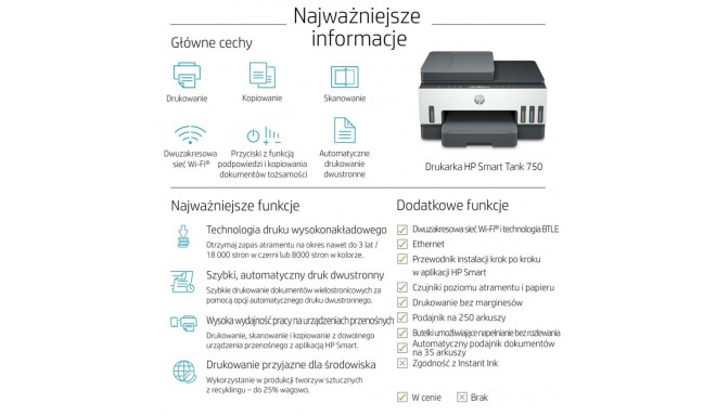 HP Smart Tank 750 kõik-ühes termiline tindiprinter A4 4800 x 1200 DPI 15 lk/min Wi-Fi