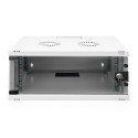 Wall-mounted network cabinet 19" 4U, SOHO 241 x 540 x 400 mm, door glass, grey, unfolded, 60kg