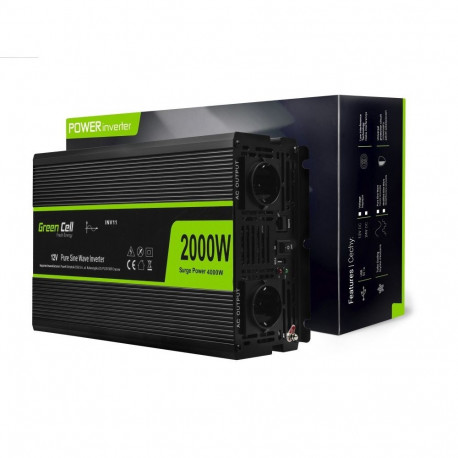 Power Inverter - Green Cell INV11 2000W DC-to-AC Black