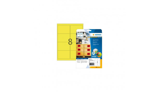 HERMA Neon labels A4 99.1x67.7 mm luminous yellow paper matt 160 pcs.