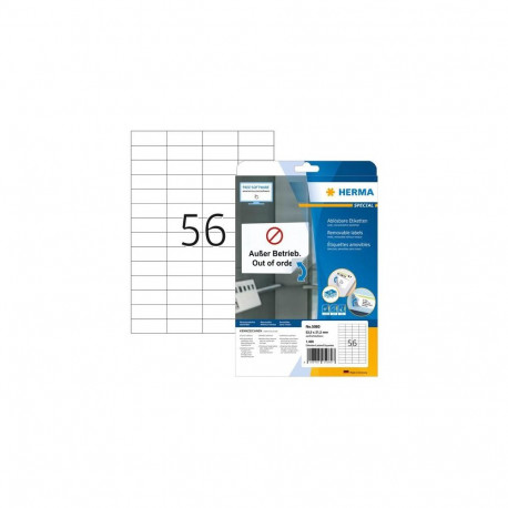 HERMA Removable labels A4 52.5x21.2 mm white Movables/removable paper matt 1400 pcs.