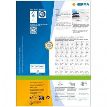 HERMA Labels Premium A4 105x42.3 mm white paper matt 1400 pcs.
