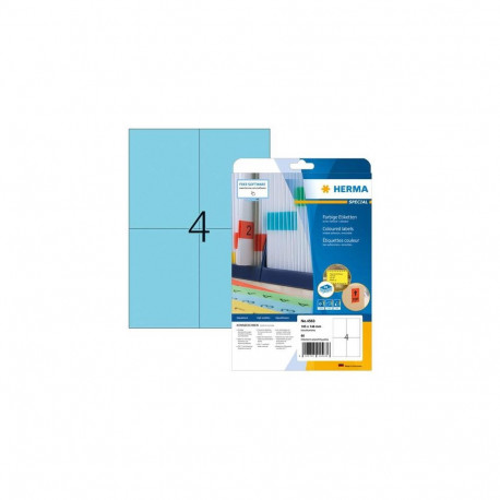 HERMA 4563 self-adhesive label Rectangle Blue 80 pc(s)