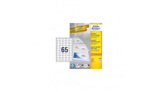Avery 3666 self-adhesive label Rectangle Permanent White 6500 pc(s)