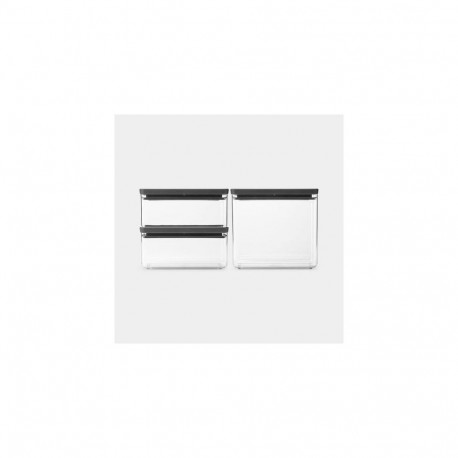 Brabantia Tasty+ Rectangular Canister 6.5 L Grey, Transparent 3 pc(s)