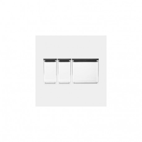 Brabantia Tasty+ Rectangular Canister 6.7 L Grey, Transparent 3 pc(s)