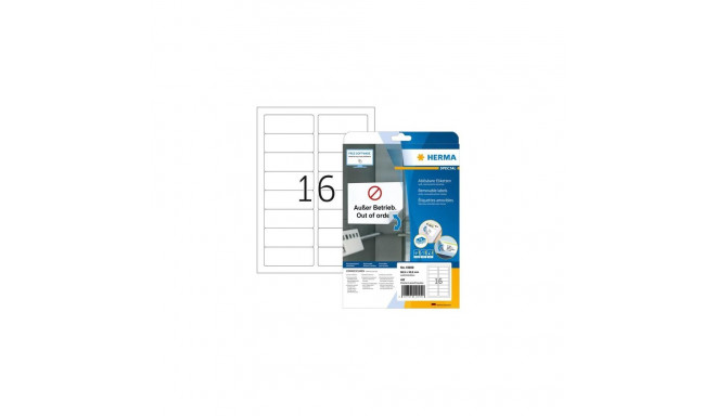 HERMA Removable labels A4 88.9x33.8 mm white Movables/removable paper matt 400 pcs.