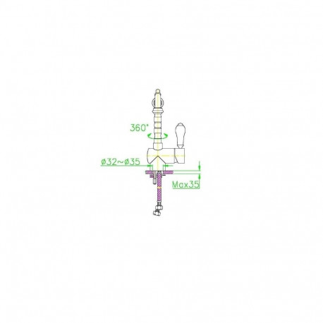 Kitchen faucet Blue Water Sycylia (Gold color)