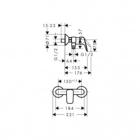 Dušisegisti Hansgrohe Logis, 71600000
