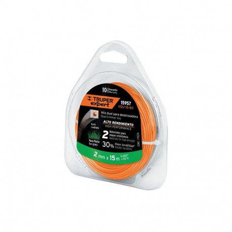 Reinforced square trimmer line 2.0mm/15m Truper®