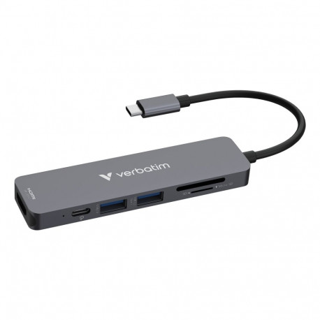 Verbatim USB-C Essentials Multiport Hub 6 ports: HDMI, USB-C PD, USB-A 3.2 Gen 1, USB-A, SD & microS
