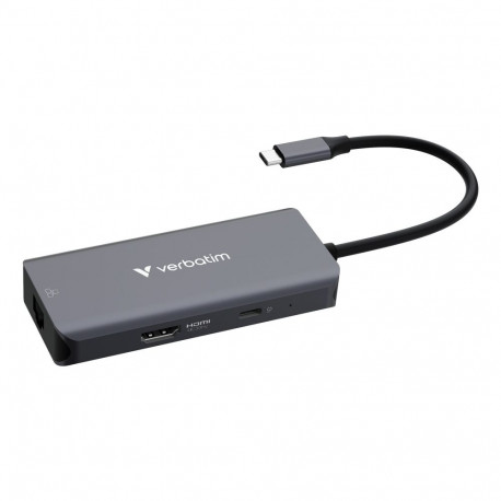 Verbatim USB-C Essentials mitmepordiline jaotur, 6 porti: RJ45, HDMI, USB-C PD, 3 × USB-A 3.2 Gen 1