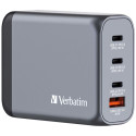 Verbatim GNC-100 GaN laadija 4-porti 100W USB A/C (EU/UK/US)