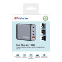 Verbatim GNC-100 GaN laadija 4-porti 100W USB A/C (EU/UK/US)