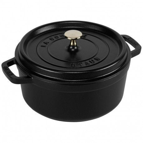 Staub malmpott 3.8ltr ümmargune, must