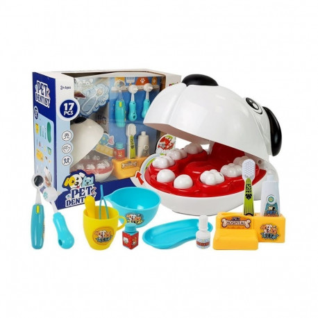 väikese arsti hambaarsti komplekt koerale pigistatava hambapastaga hambaarst