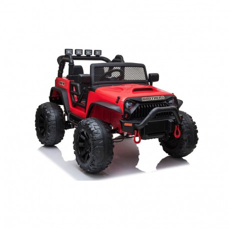 Jeep akuga maastikuauto JC666 LED-tuled MP3 kaugjuhtimispult, punane