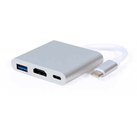 Gembird adapter USB-C - HDMI/USB-C/USB 3.0