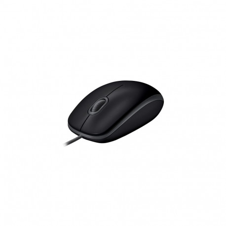 Logitech B110 Silent Wired Mouse, USB-A, 1000 DPI, Black