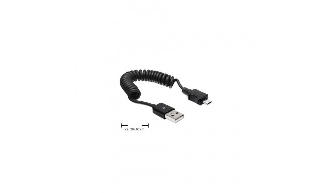 DeLOCK USB 2.0-A/USB micro-B 0.6m USB cable USB A Micro-USB B Black