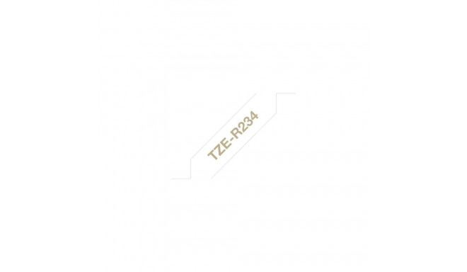 Brother TZE-R234 label-making tape Gold on white