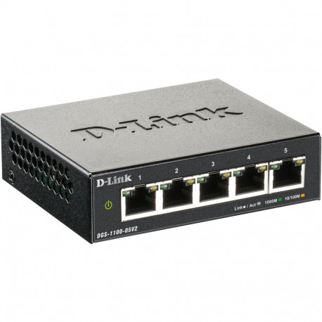 D-Link DGS-1100-05V2/E 5-portiline Layer2 gigabit nutikas lüliti