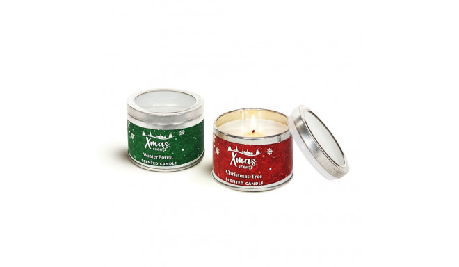 Küünla Komplekt DKD Home Decor Jõulud (2 Ühikut) (8 x 8 x 6 cm)